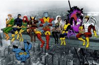 X-Men-Mittagessen auf einem Skycrapper