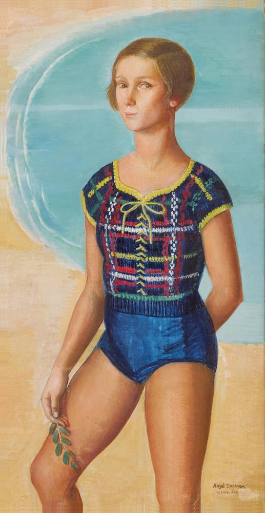 Za Rraga A Ngel Baigneuse Co Te D E Meraude canvas print