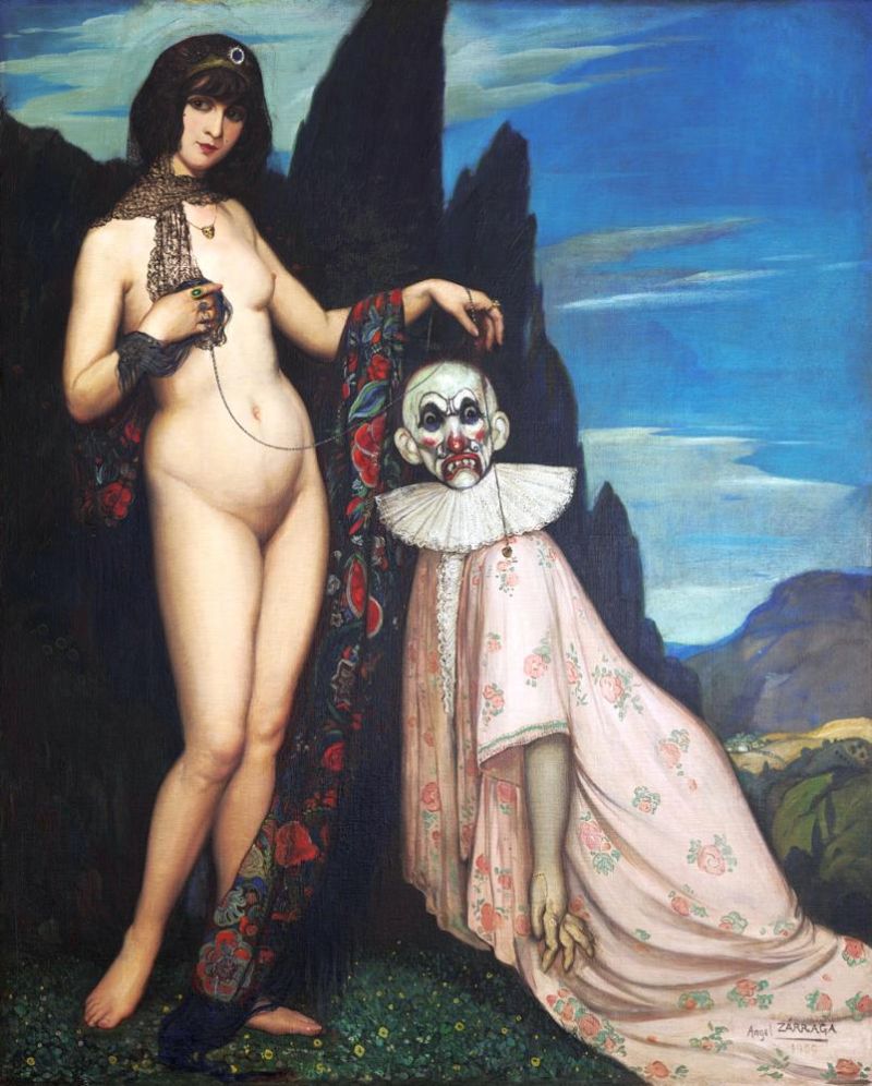 Za Rraga A Ngel The Woman And The Puppet canvas print