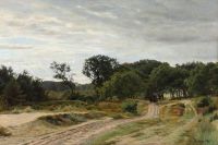 Zacho Christian A Carriage Driving Through A Landscape 1894