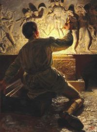 لوحة قماشية زهرتمان كريستيان إيه روماني بلاستر 1886