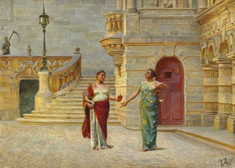 Zahrtmann Kristian Hotel De Ville In La Rochelle With Justitia Og Misericordia 1895 canvas print