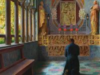 Zahrtmann Kristian Kneeling Priest Amalfi Cathedral 1907 canvas print