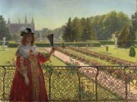 طباعة قماشية زهرتمان كريستيان ليونورا كريستينا في حديقة قصر فريدريكسبورج عام 1887