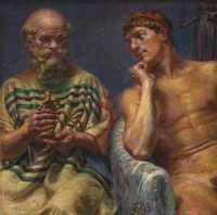 لوحة زهرتمان كريستيان سقراط والسيبيادس 1911