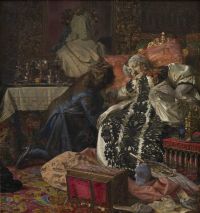 Zahrtmann Kristian The Death Of Queen Sophie Amalie 1882