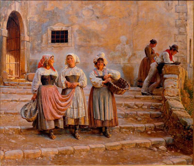 Zahrtmann Kristian Young Women Transporting Lime. Civiita D Antino 1883 canvas print