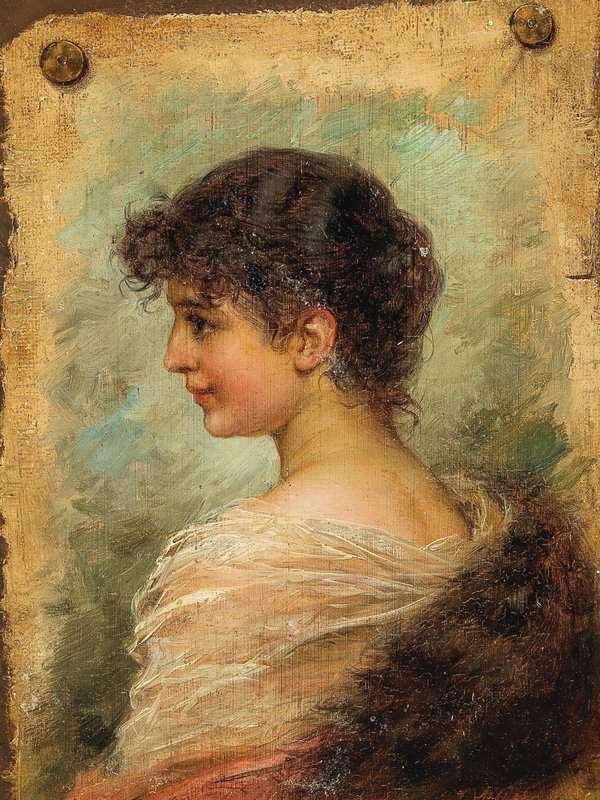 Zatzka Hans Profile Portrait Of A Young Woman canvas print