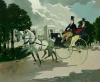 Zinkeisen Horse And Carriage At Hyde Park Corner canvas print