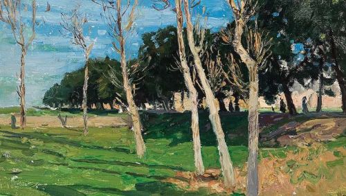 Zoff Alfred Holm Oaks In Rapallo canvas print
