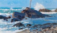 Zoff Alfred Stormy Seas On A Rocky Coast canvas print