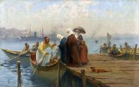 Zonaro Fausto The Embarkation Constantinople canvas print