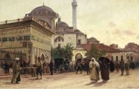 Zonaro Fausto The Tophane Fountain And Kilic Ali Pasha Mosque Istanbul Before 1910 canvas print