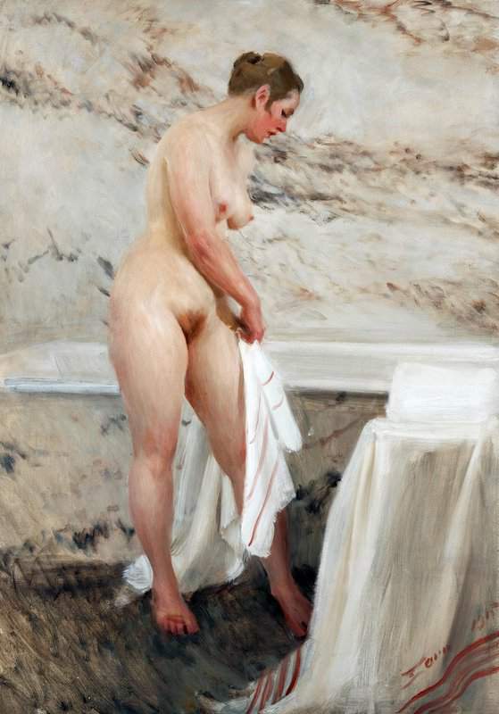 Zorn Anders By The Bath Tub canvas print