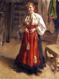 Zorn Anders Girl In An Orsa Costume 1911