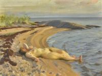 Zorn Anders On The Beach 1910