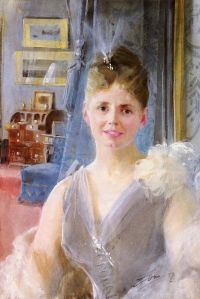 Zorn Anders Portrait Of Edith Palgrave Edward In Her London Residence 1887 canvas print