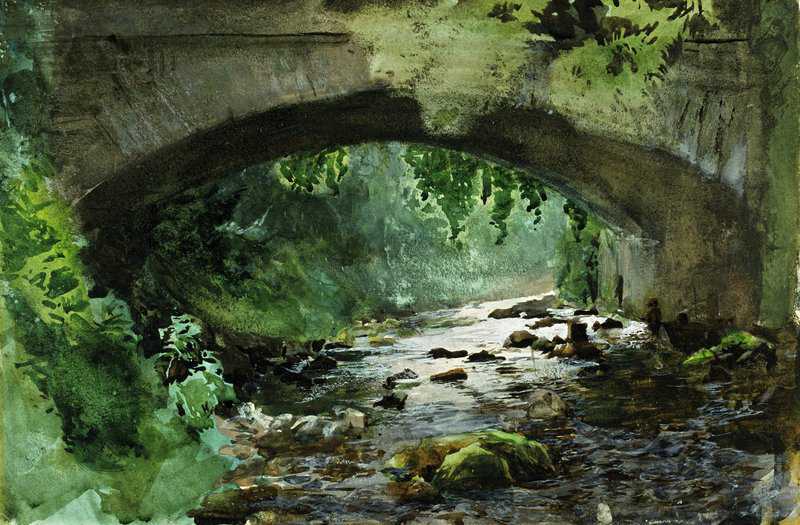 Zorn Anders River Under Old Stone Bridge 1884 canvas print
