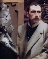 لوحة زورن أندرس الذاتية مع لوحة النحت 1889