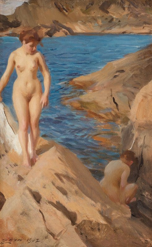 Zorn Anders Study From The Archipelago With Two Nudes canvas print