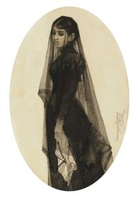 زورن أندرس الأرملة كاليفورنيا. 1882 83 طبعة قماشية