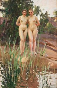 Zorn Anders Two Friends canvas print