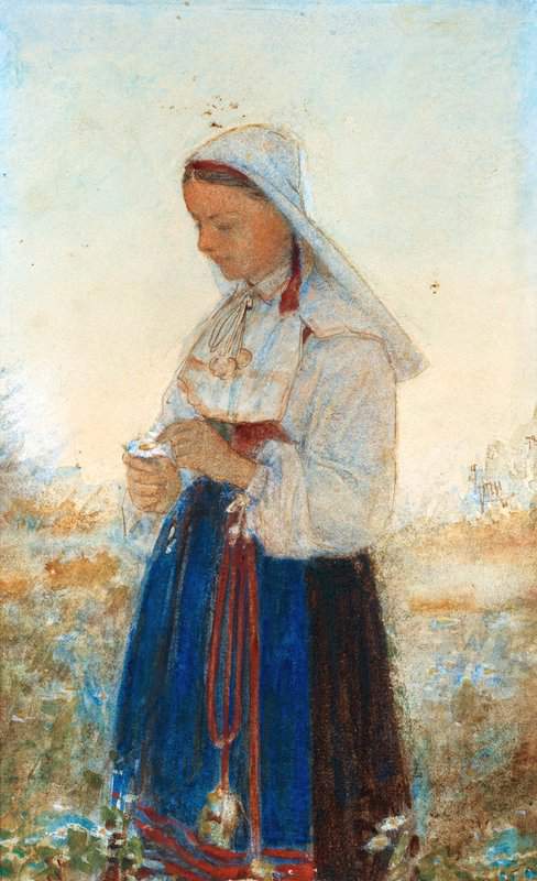 Zorn Anders Young Woman In Orsa Costume canvas print