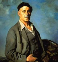 Zuloaga Y Zabaleta Ignacio Self Portrait With Blue Background canvas print