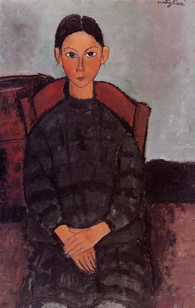 Amedeo Modigliani - Jeune Fille en Noir, 1918 premium reproduction