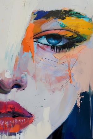 Vibrant Visage - Contemporary Color Expression wall art