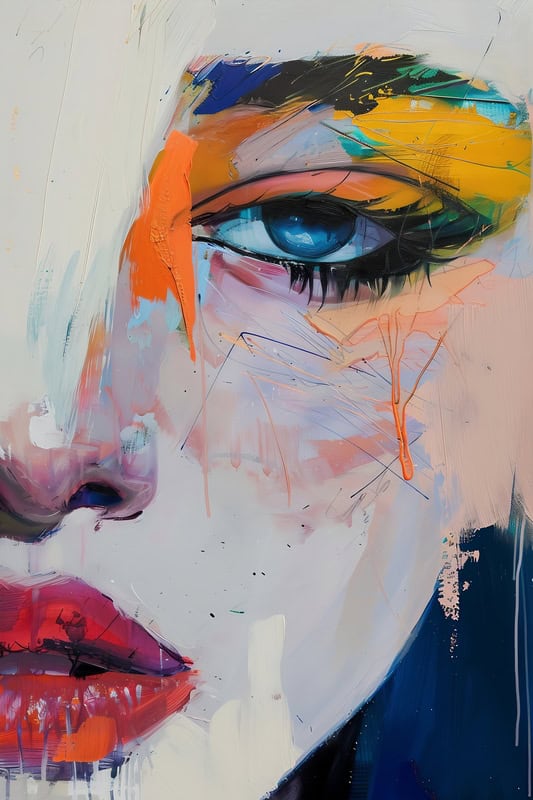 Vibrant Visage - Contemporary Color Expression premium reproduction