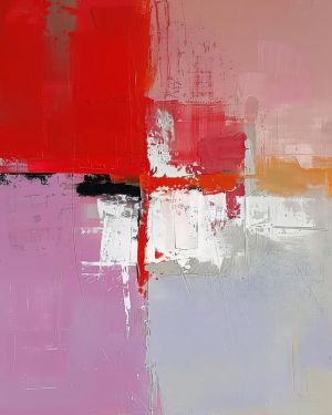 Crimson Resonance: A Symphony of Abstract Emotion wall art