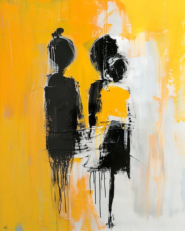 Shadows in Amber - Contemporary Abstract Expression premium reproduction