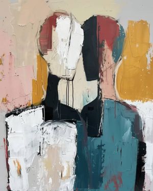 Echoes of Silence - Abstract Expressionism Portrait wall art