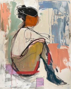 Contemplative Muse - Abstract Expression wall art
