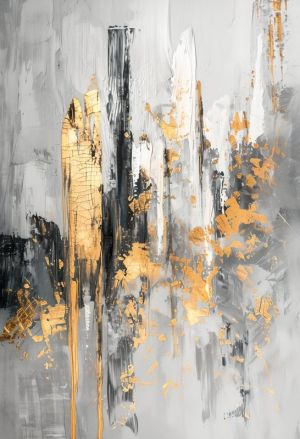 Golden Symphony - Abstract Luxe Canvas wall art