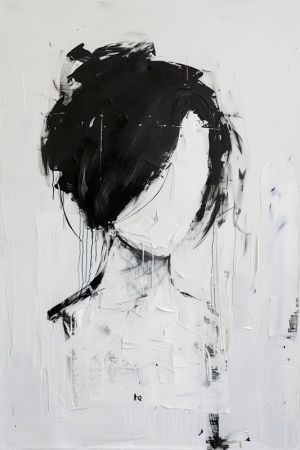 Monochrome Muse - Expressionist Portrait wall art