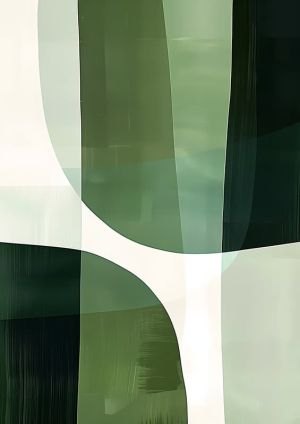 Verdant Harmony: Geometric Abstraction wall art