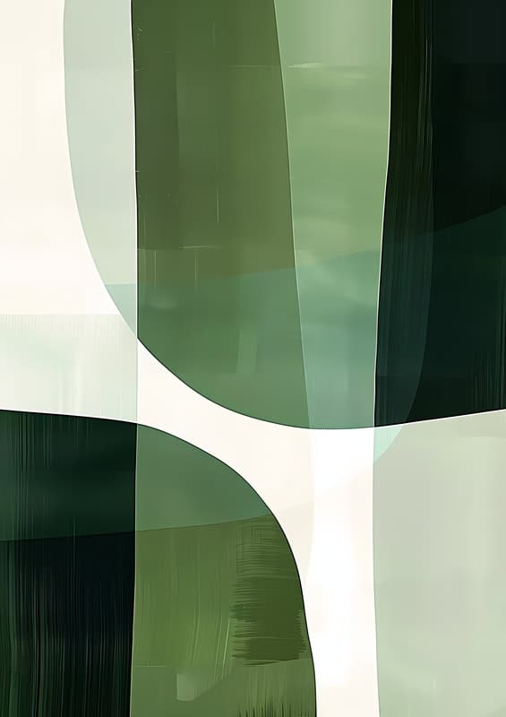 Verdant Harmony: Geometric Abstraction premium reproduction