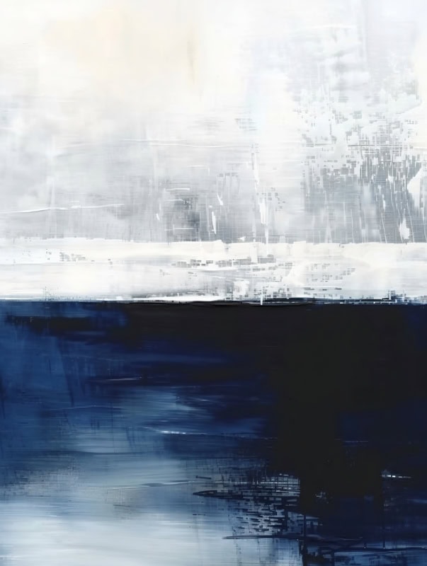 Ethereal Horizon: A Symphony in Blue and White premium reproduction