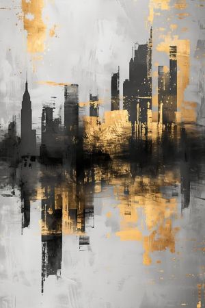 Golden Metropolis - Urban Reflections wall art