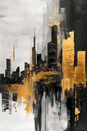 Urban Nocturne: Gilded Metropolis wall art