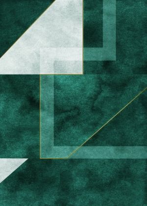 Emerald Geometry: A Modern Symmetry wall art