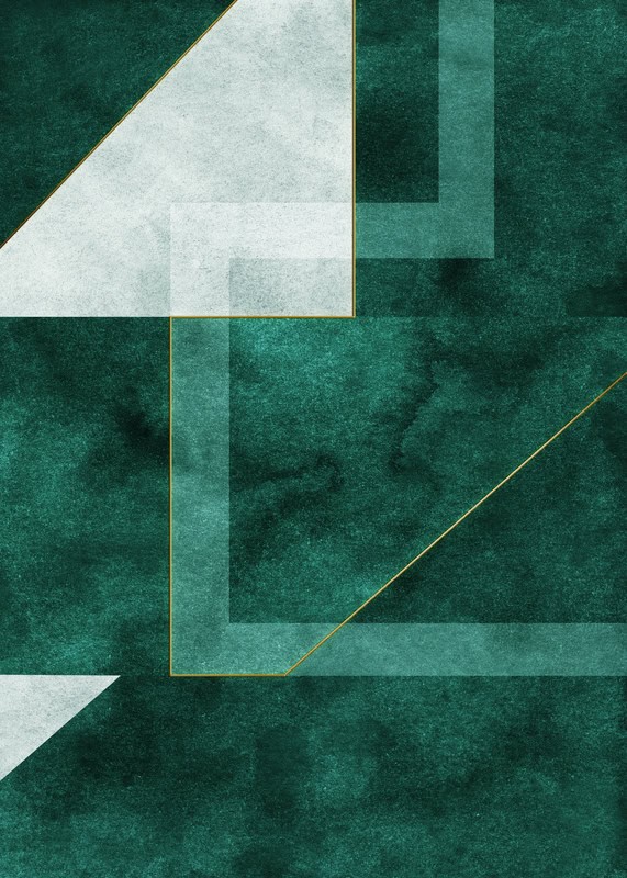 Emerald Geometry: A Modern Symmetry premium reproduction