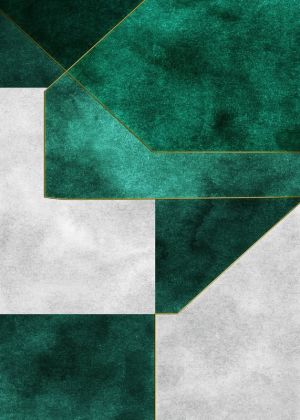 Emerald Geometric Symphony wall art