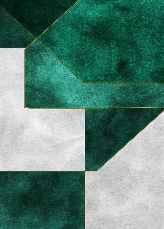 Emerald Geometric Symphony premium reproduction