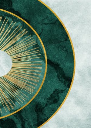 Emerald Ecliptic - Golden Radiance wall art