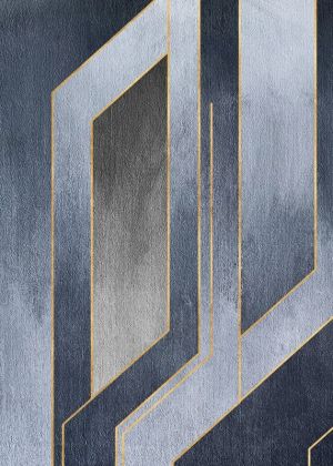 Geometric Symphony - Elegance in Blue wall art
