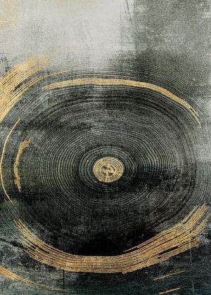 Ethereal Echoes - Gold and Charcoal Abstract wall art