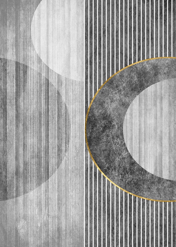 Eclipse Harmony: Monochrome Art Deco Elegance premium reproduction